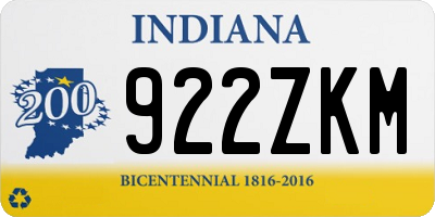 IN license plate 922ZKM