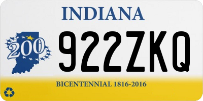 IN license plate 922ZKQ