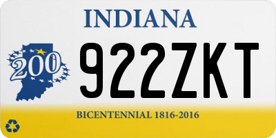 IN license plate 922ZKT