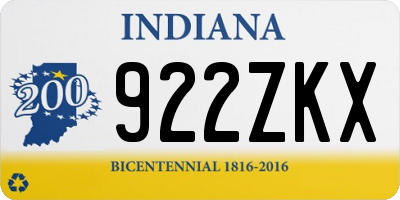 IN license plate 922ZKX