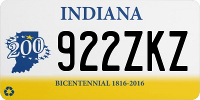 IN license plate 922ZKZ