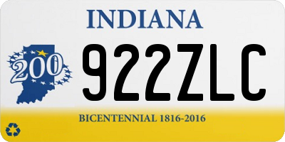 IN license plate 922ZLC