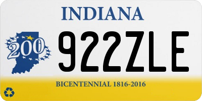 IN license plate 922ZLE