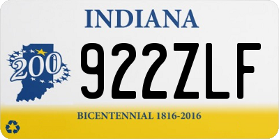IN license plate 922ZLF