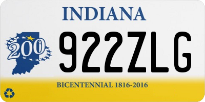 IN license plate 922ZLG