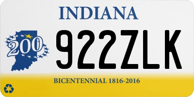 IN license plate 922ZLK