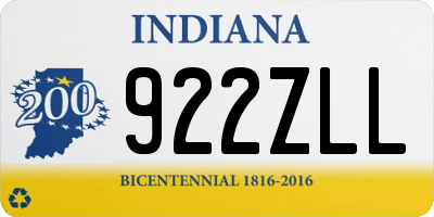 IN license plate 922ZLL