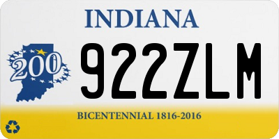 IN license plate 922ZLM