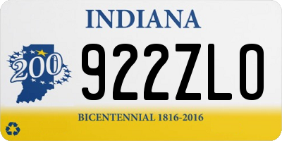 IN license plate 922ZLO