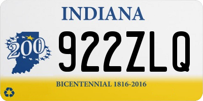 IN license plate 922ZLQ