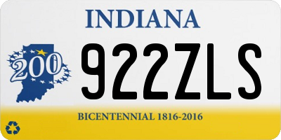 IN license plate 922ZLS