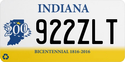 IN license plate 922ZLT