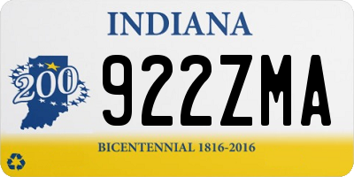 IN license plate 922ZMA