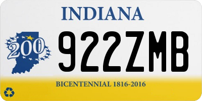 IN license plate 922ZMB