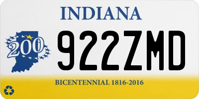 IN license plate 922ZMD