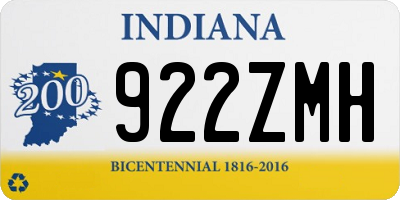 IN license plate 922ZMH