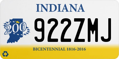 IN license plate 922ZMJ