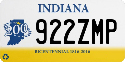 IN license plate 922ZMP