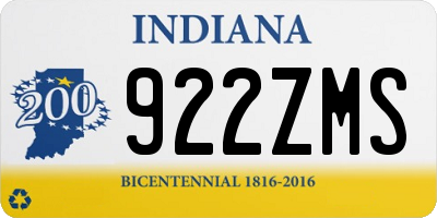 IN license plate 922ZMS