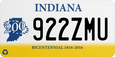 IN license plate 922ZMU