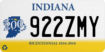 IN license plate 922ZMY