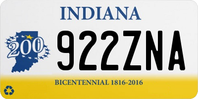 IN license plate 922ZNA
