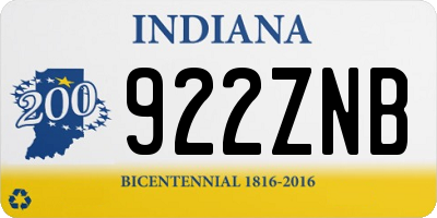 IN license plate 922ZNB
