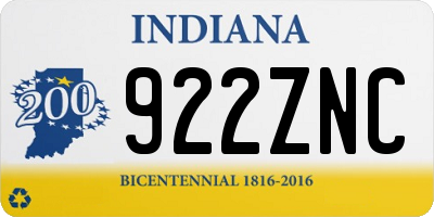 IN license plate 922ZNC