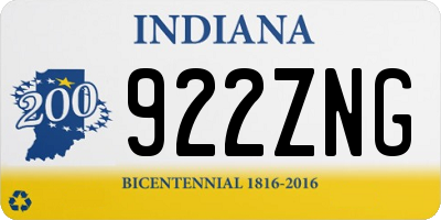 IN license plate 922ZNG