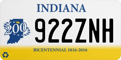 IN license plate 922ZNH