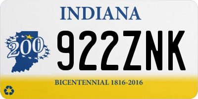 IN license plate 922ZNK