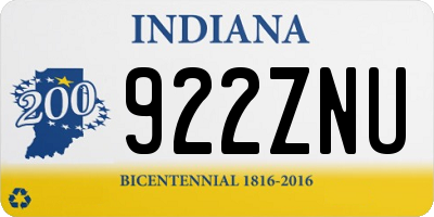 IN license plate 922ZNU