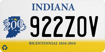 IN license plate 922ZOV