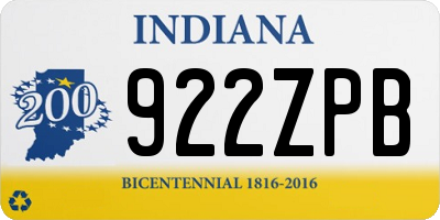 IN license plate 922ZPB