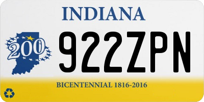 IN license plate 922ZPN