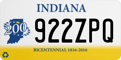 IN license plate 922ZPQ