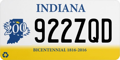 IN license plate 922ZQD