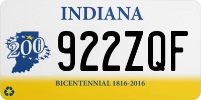 IN license plate 922ZQF
