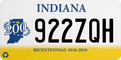 IN license plate 922ZQH
