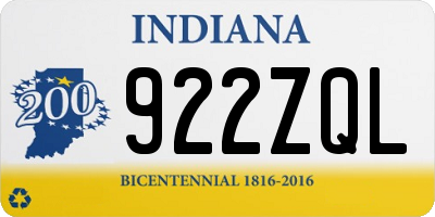 IN license plate 922ZQL