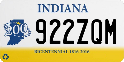 IN license plate 922ZQM