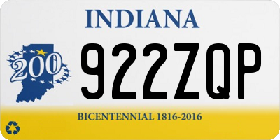 IN license plate 922ZQP