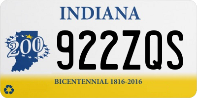 IN license plate 922ZQS