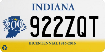 IN license plate 922ZQT