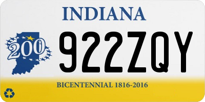 IN license plate 922ZQY
