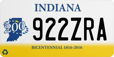 IN license plate 922ZRA