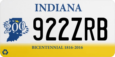 IN license plate 922ZRB