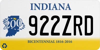 IN license plate 922ZRD