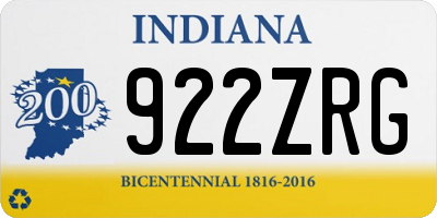 IN license plate 922ZRG