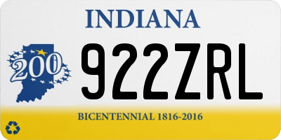 IN license plate 922ZRL